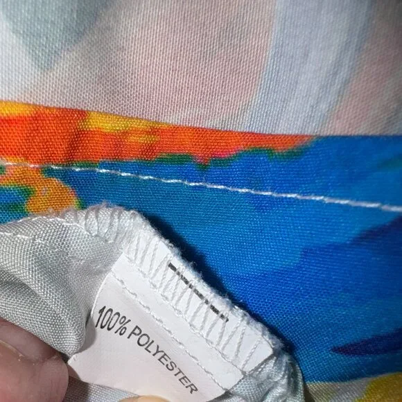 Men Hawaiian Shirt Parrots Toucan Palm Trees Short Sleeves Multicoloured size L - Picture 7 of 7